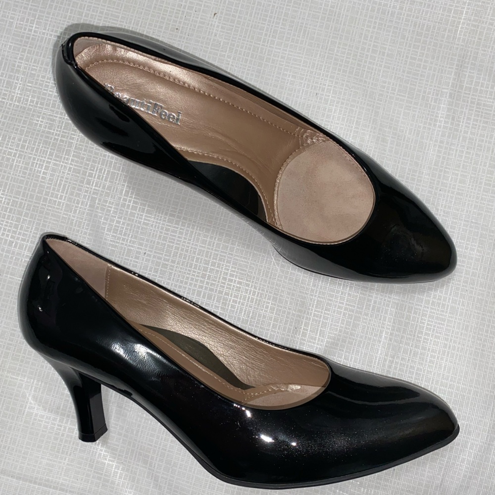 Beautifeel Sz 8 8.5 M 39 Patent Leather 3” heel pumps shoes